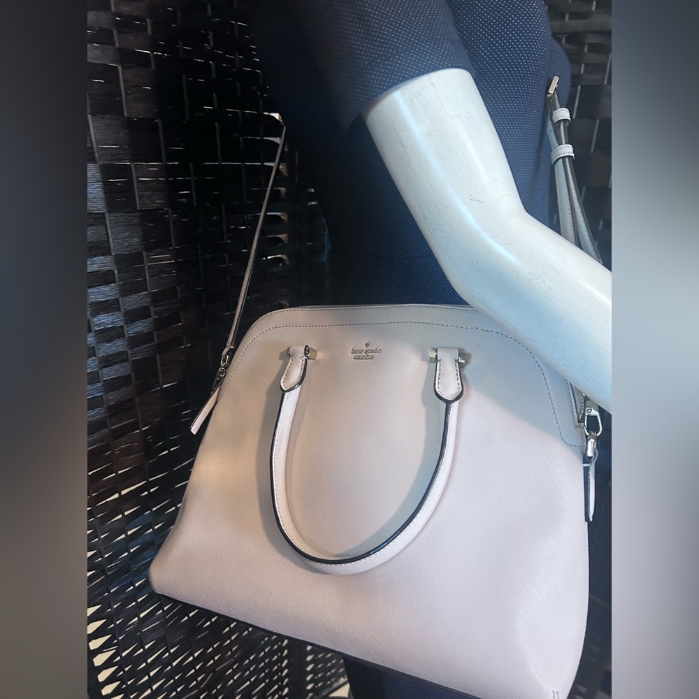 Kate Spade, New York Cameron Lux removable Crossbody off white dome satchel.